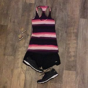 Lululemon size 4 pink striped work out tank top